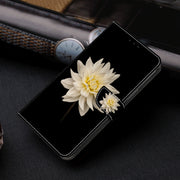 For Motorola Moto G24 Power Crystal 3D Shockproof Protective Leather Phone Case(White Flower)