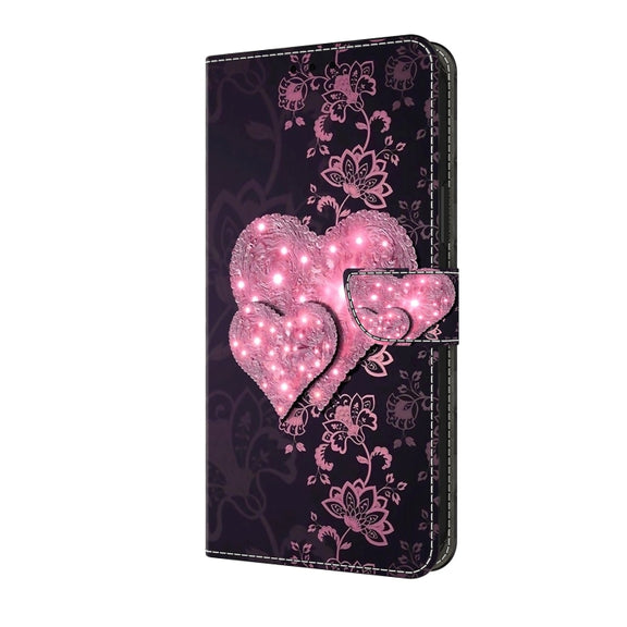 For Motorola Moto G24 Power Crystal 3D Shockproof Protective Leather Phone Case(Lace Love)