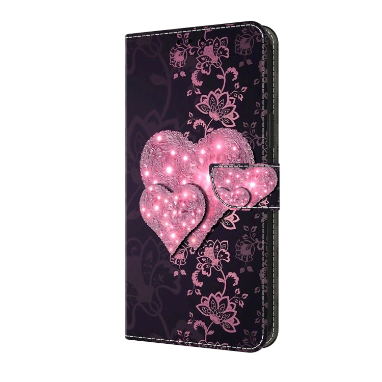 For Motorola Moto G24 Power Crystal 3D Shockproof Protective Leather Phone Case(Lace Love)