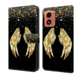 For Motorola Moto G04 Crystal 3D Shockproof Protective Leather Phone Case(Golden Wings) - Motorola Cases by PMC TechLife | Online Shopping South Africa | PMC TechLife | Buy Now Pay Later Mobicred