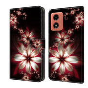 For Motorola Moto G04 Crystal 3D Shockproof Protective Leather Phone Case(Fantastic Flower)