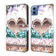 For Motorola Moto G34 Crystal 3D Shockproof Protective Leather Phone Case(Pink Diamond Heart) - Motorola Cases by PMC TechLife | Online Shopping South Africa | PMC TechLife | Buy Now Pay Later Mobicred