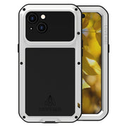 For iPhone 15 LOVE MEI Metal Shockproof Life Water-resistant Dustproof Phone Case(Silver)