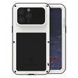 For iPhone 15 Pro Max LOVE MEI Metal Shockproof Life Waterproof Dustproof Phone Case(White) - free shipping - PMC TechLife - Order now!