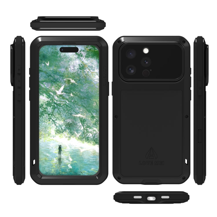 For iPhone 16 Pro LOVE MEI Metal Shockproof Life Water-resistant Dustproof Phone Case(White)