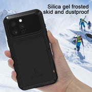 For iPhone 16 Pro LOVE MEI Metal Shockproof Life Water-resistant Dustproof Phone Case(White)