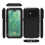 For iPhone 16 LOVE MEI Metal Shockproof Life Water-resistant Dustproof Phone Case(Army Green)
