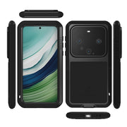 For Huawei Mate 60 LOVE MEI Metal Shockproof Life Water-resistant Dustproof Phone Case(Silver)