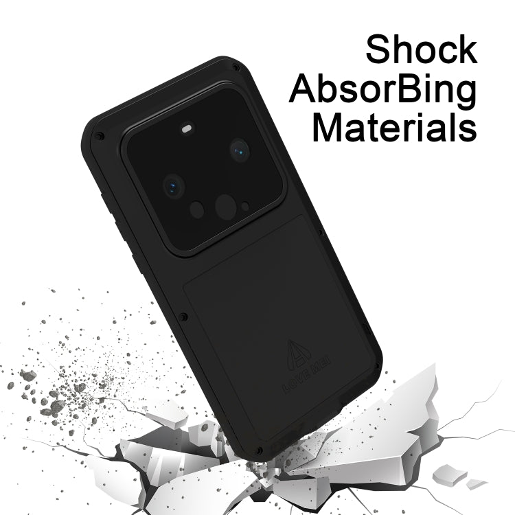 For Huawei Mate 60 LOVE MEI Metal Shockproof Life Water-resistant Dustproof Phone Case(Silver)