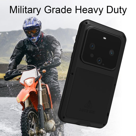 For Huawei Mate 60 LOVE MEI Metal Shockproof Life Water-resistant Dustproof Phone Case(Silver)
