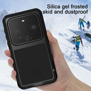 For Huawei Mate 60 LOVE MEI Metal Shockproof Life Water-resistant Dustproof Phone Case(Silver)