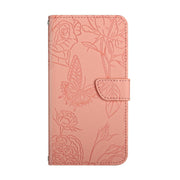 For Google Pixel 9 Skin Feel Butterfly Embossed Flip Leather Phone Case(Pink)