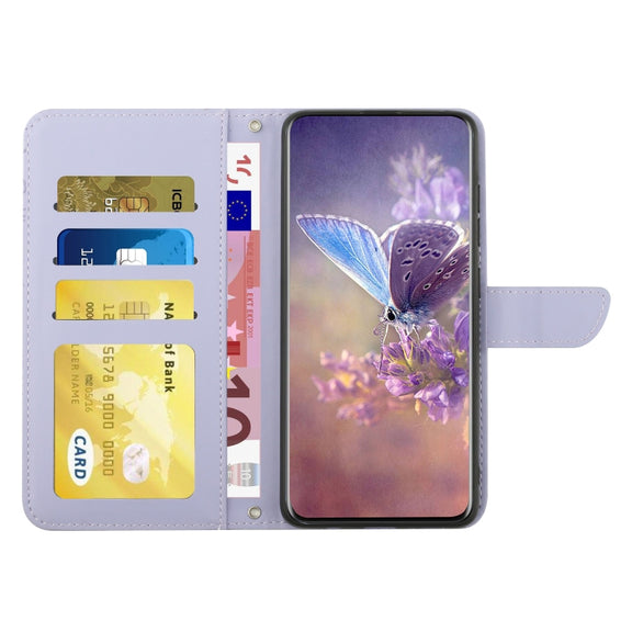For Google Pixel 9 Pro Skin Feel Butterfly Embossed Flip Leather Phone Case(Purple)