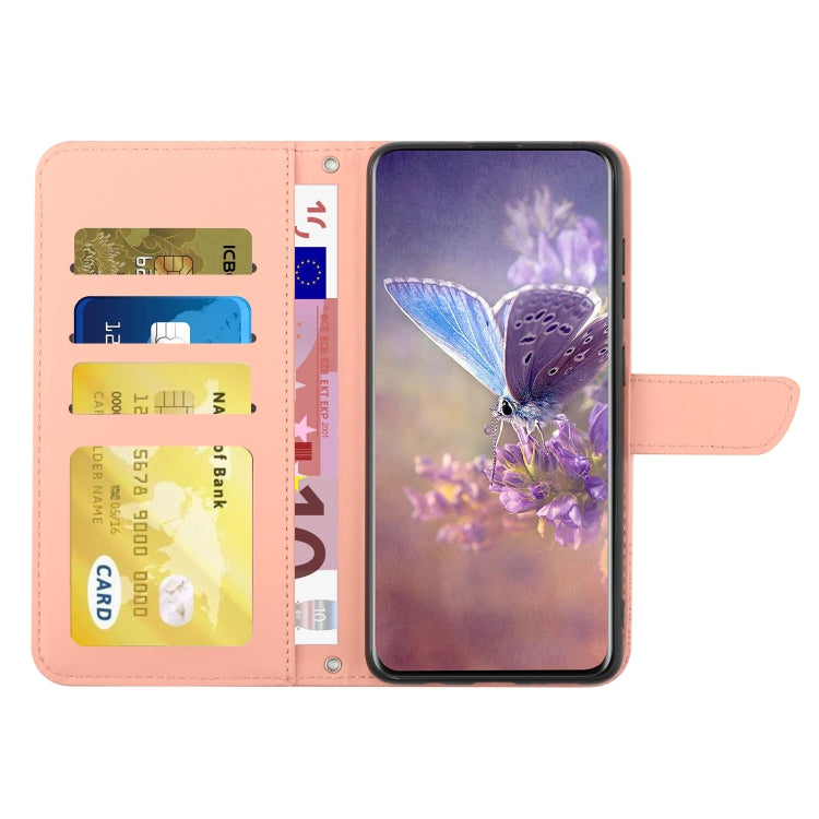 For Google Pixel 9 Pro Skin Feel Butterfly Embossed Flip Leather Phone Case(Pink)