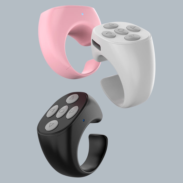 JX-05 5-button Bluetooth Remote Control Cellphone Smart Ring Remote Control(Black)