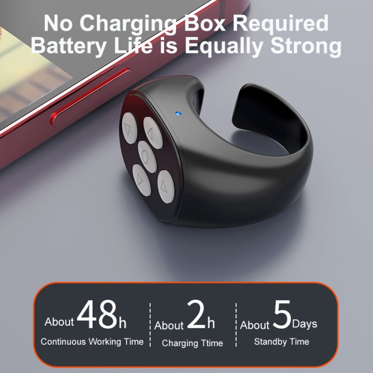 JX-05 5-button Bluetooth Remote Control Cellphone Smart Ring Remote Control(Black)