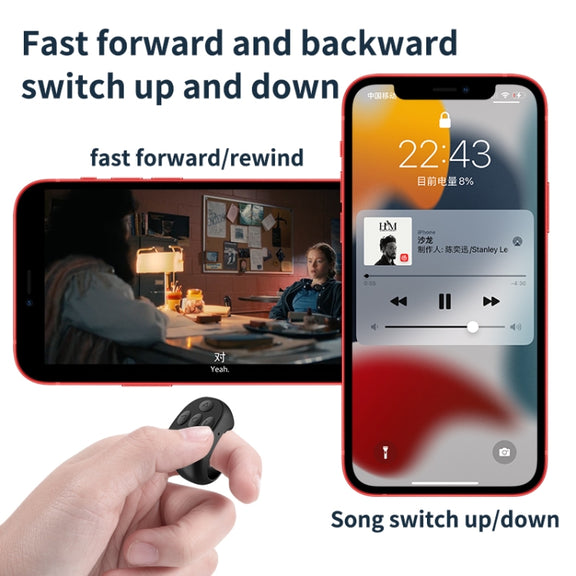 JX-05S 5-button Bluetooth Remote Control Cellphone Smart Ring Remote Control with Charging Case(Black)