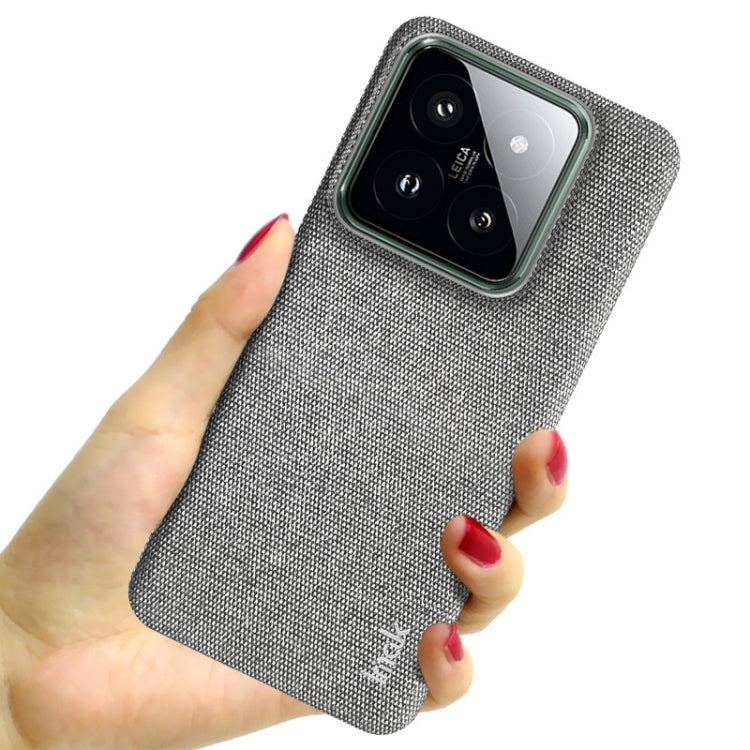 For Xiaomi 14 Pro 5G imak Ruiyi Series Cloth Texture PU + PC Phone Case(Light Grey)