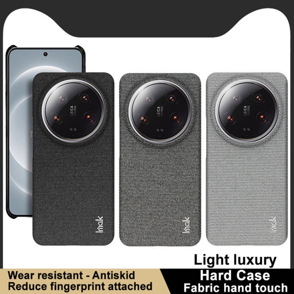 For Xiaomi 14 Ultra 5G imak Ruiyi Series Cloth Texture PU + PC Phone Case(Dark Grey)