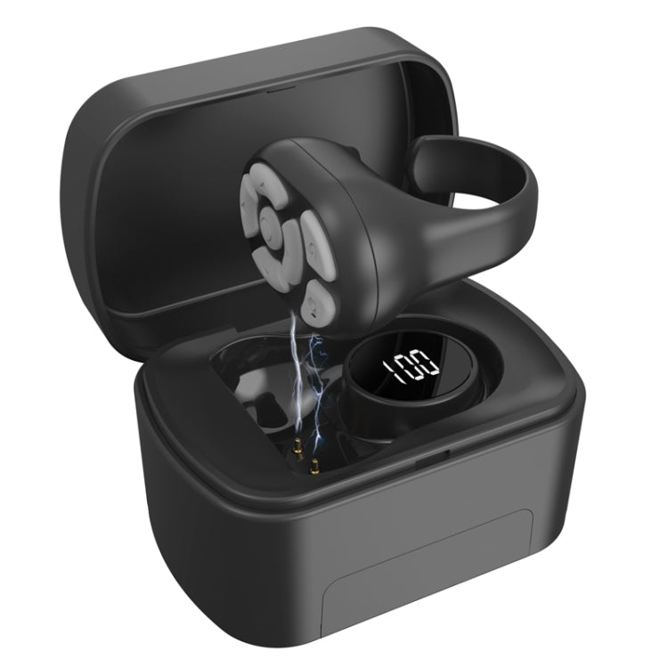 S20 Portable Smart Wireless Bluetooth Ring Remote Control with Charging Case(Black)