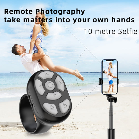 S20 Portable Smart Wireless Bluetooth Ring Remote Control with Charging Case(Pink)