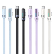 USAMS US-SJ653 PD 100W USB-C/Type-C to USB-C/Type-C Aluminum Alloy Digital Display Fast Charging Elbow Data Cable, Length: 1.2m(Beige)