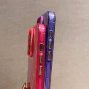 For iPhone 14 Shell Texture Crossbody Pearl Chain TPU Hybrid Acrylic Phone Case(Purple)