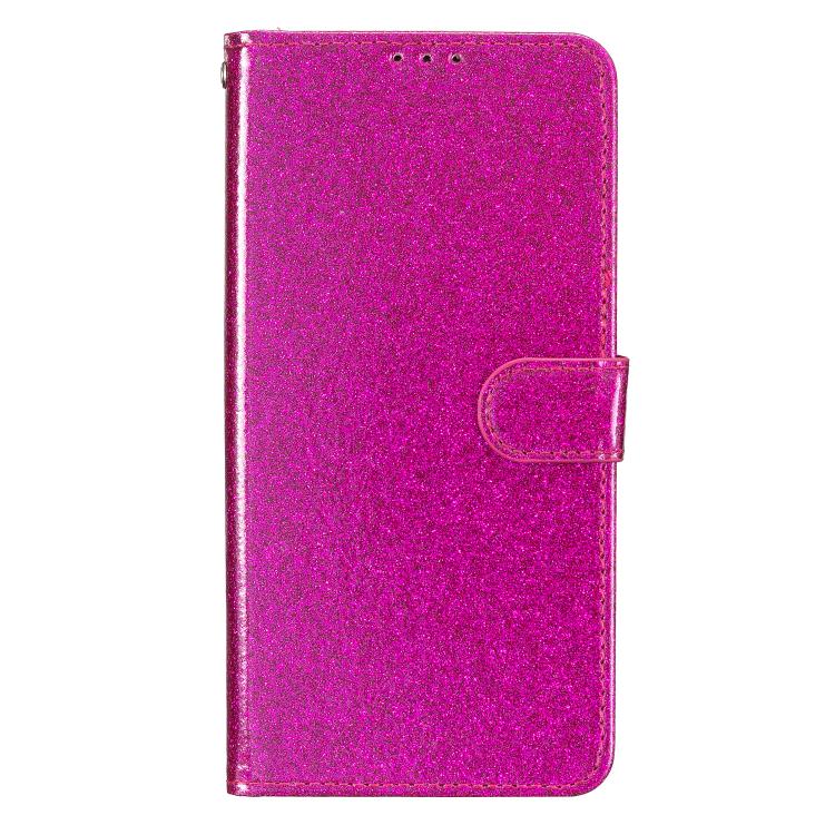 For Motorola Moto G86 5G Glitter Powder Flip Leather Phone Case(Rose Red)