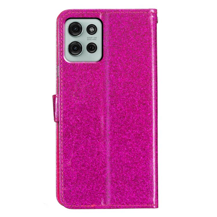 For Motorola Moto G86 5G Glitter Powder Flip Leather Phone Case(Rose Red)