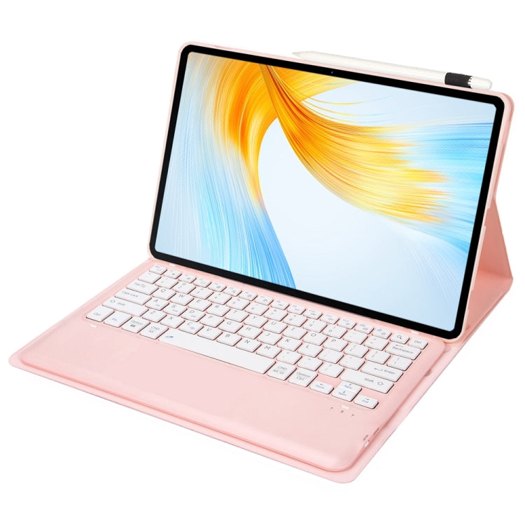 For Lenovo Xiaoxin Pad Pro 12.7 inch AM24 TPU Ultra-thin Detachable Bluetooth Keyboard Tablet Leather Case(Pink)