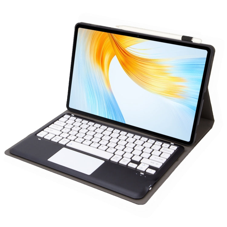 For Lenovo Xiaoxin Pad Pro 12.7 inch AM24-A TPU Ultra-thin Detachable Bluetooth Keyboard Tablet Leather Case with Touchpad(Black White)