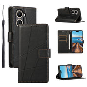 For Huawei nova 10 SE PU Genuine Leather Texture Embossed Line Phone Case(Black)