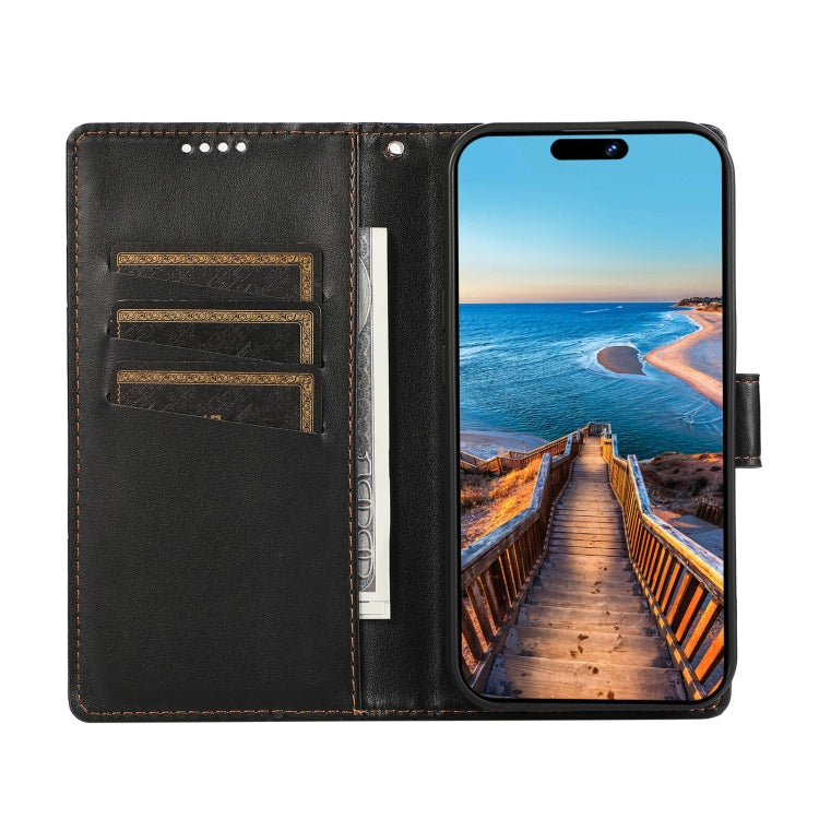 For Huawei nova 10 SE PU Genuine Leather Texture Embossed Line Phone Case(Black)
