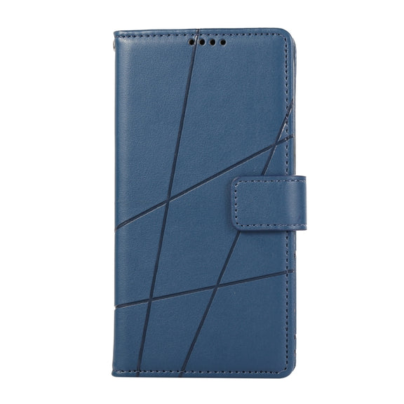 For Xiaomi 13 PU Genuine Leather Texture Embossed Line Phone Case(Blue)
