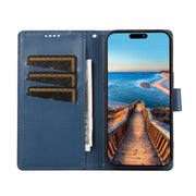 For Xiaomi 13 PU Genuine Leather Texture Embossed Line Phone Case(Blue)