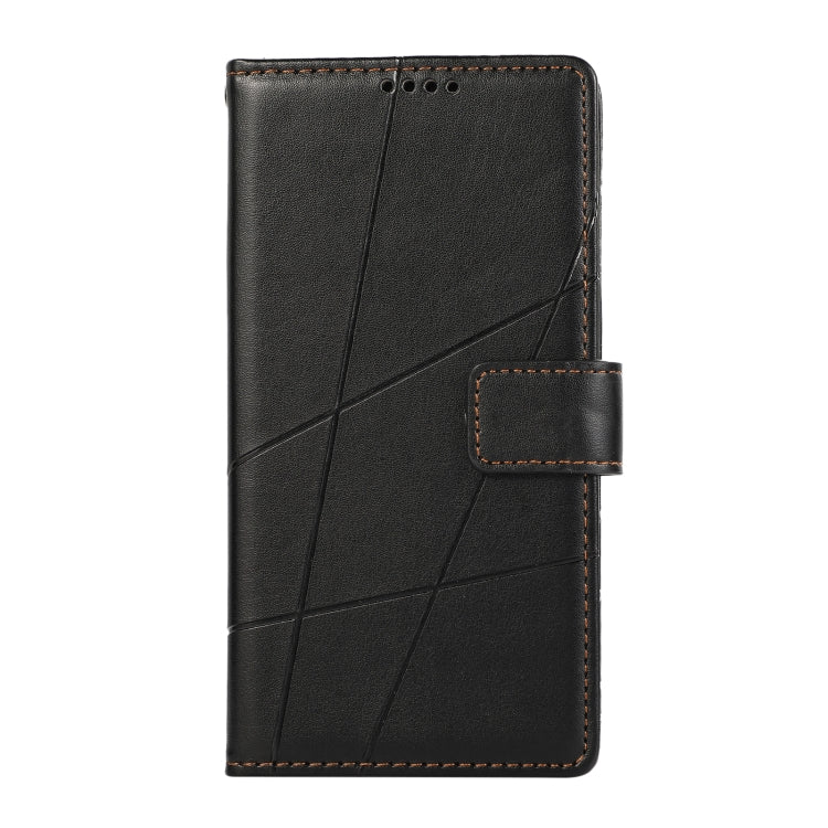 For Xiaomi 13 Lite PU Genuine Leather Texture Embossed Line Phone Case(Black)