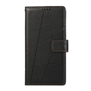 For Xiaomi 13 Lite PU Genuine Leather Texture Embossed Line Phone Case(Black)