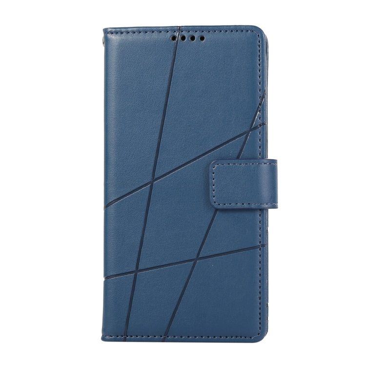 For Xiaomi Redmi Note 13 Pro+ PU Genuine Leather Texture Embossed Line Phone Case(Blue)