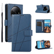 For Xiaomi Redmi A3 PU Genuine Leather Texture Embossed Line Phone Case(Blue) - Xiaomi Cases by PMC TechLife | Online Shopping South Africa | PMC TechLife | Buy Now Pay Later Mobicred
