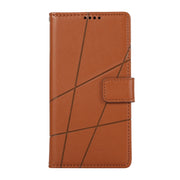 For Xiaomi 14 Ultra PU Genuine Leather Texture Embossed Line Phone Case(Brown)