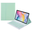 For Samsung Galaxy Tab S9 FE Square Cap Bluetooth Keyboard Leather Case with Pen Slot(Green) - Samsung Keyboard by PMC TechLife | Online Shopping South Africa | PMC TechLife