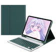 For Samsung Galaxy Tab S9 FE+ Square Cap Bluetooth Keyboard Leather Case with Pen Slot(Dark Green) - free shipping - PMC TechLife - Order now!