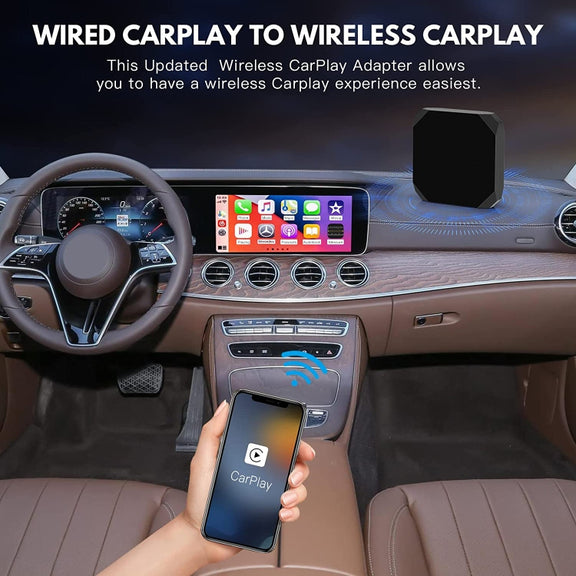 USB + USB-C / Type-C Wired to Wireless Carplay Adapter(Black)