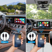 USB + USB-C / Type-C Wired to Wireless Carplay Adapter(Black)