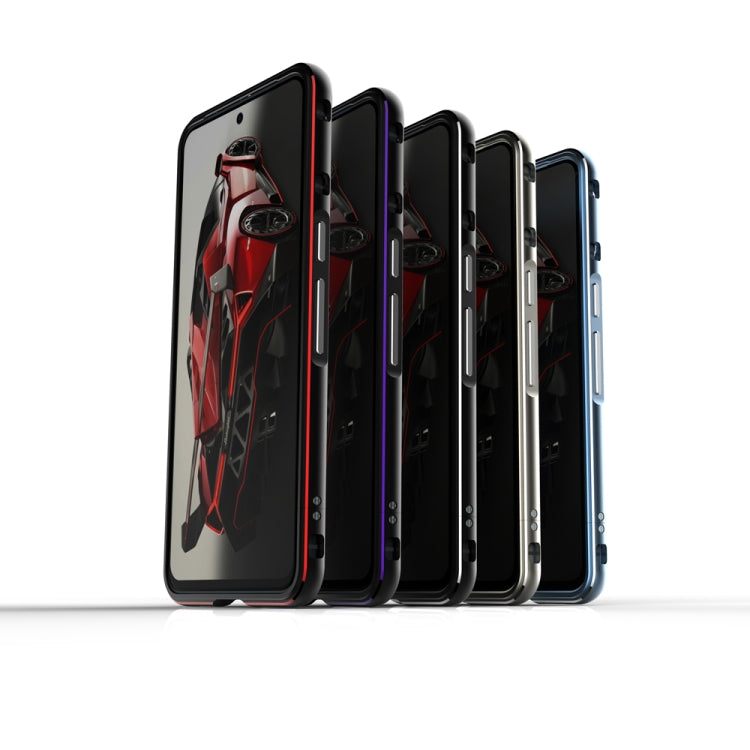 For Google Pixel 8 Pro Aurora Series Metal Frame Phone Case(Black Red)