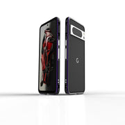 For Google Pixel 8 Pro Aurora Series Metal Frame Phone Case(Black Purple)