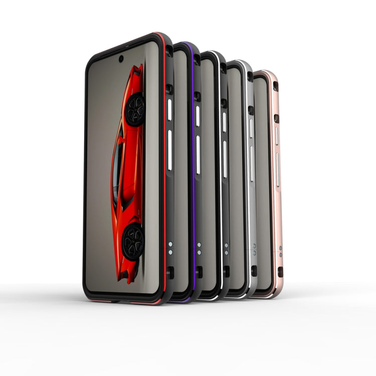For Google Pixel 8 Aurora Series Metal Frame Phone Case(Black Silver)