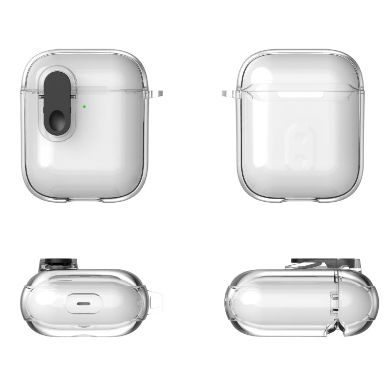 For AirPods 1 / 2 Ice Crystals Shockproof Earphone Protective Case(Black)