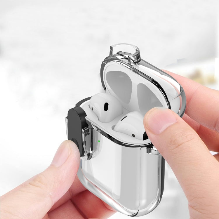 For AirPods 1 / 2 Ice Crystals Shockproof Earphone Protective Case(Black)