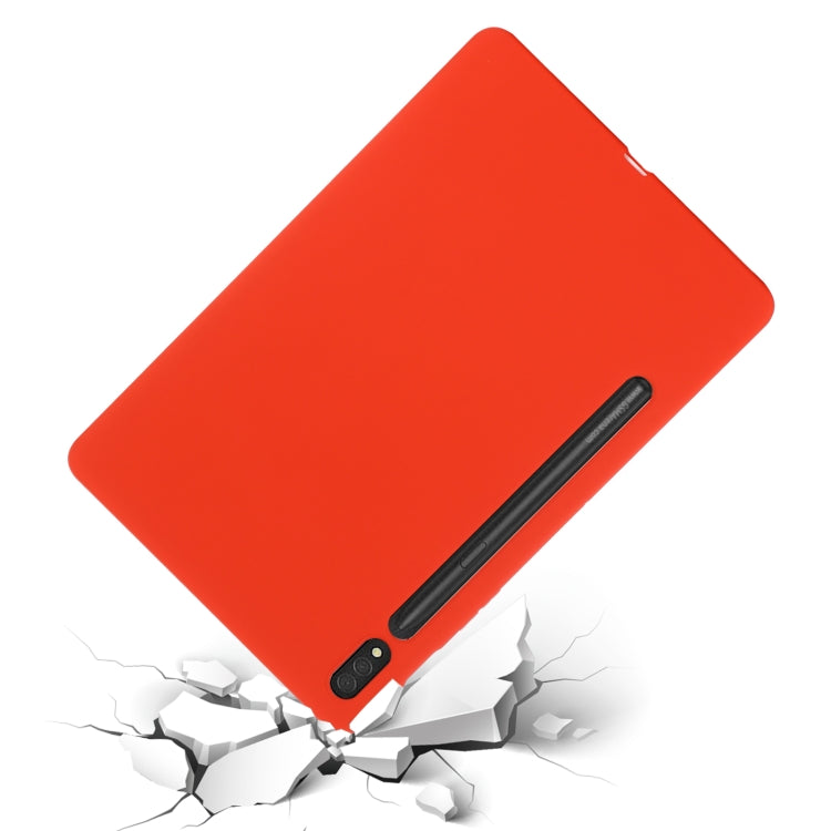For Samsung Galaxy Tab S9 Ultra / S10 Ultra Pure Color Liquid Silicone Shockproof Tablet Case(Red)